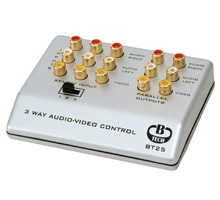 BT25 - 3-Way Audio Video Input Control - with Parallel Outputs