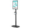 BT7401-01 - Flat Screen Stand with Bottled Sanitiser Cradle (Small Base)
