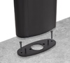 Base plate is fitted to the floor for a secure install using suitable fixings (not supplied)