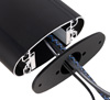Cables can be run through the centre of the base and into the vertical column from under the floor