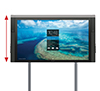 Interface arms include levelling screws to adjust the height of the screen