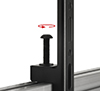 Arms feature levelling screws to adjust the screen height