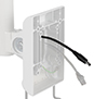 BT7594 - Pre-installed power (DC Jack Cable) & cat 6 flat cable (LAN cable) inside the arm
