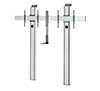 BT8710 - Premium Floor-To-Wall Twin Screen VC Stand - Silver & Black