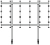 BT93INFWP-M-5X5 - Mobile Stand with Silver Columns