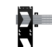 BT93UNIUPS-W-6X6 Interface arms feature directional arrows to indicate the panel install sequence, aiding a quick and easy installation