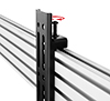 Arms feature levelling screws to adjust the screen height